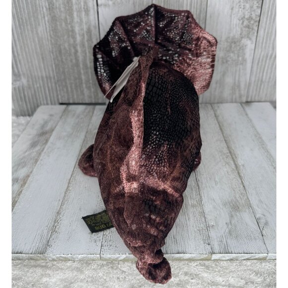Russ ZONIES Earth Zone Beanie TYRONE Triceratops Dinosaur Vintage Toy Plush 15" - Picture 4 of 10